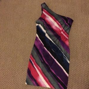 Multi color one strap cocktail mini dress